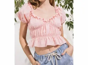 Aaron & Amber - Gingham Babydoll Top