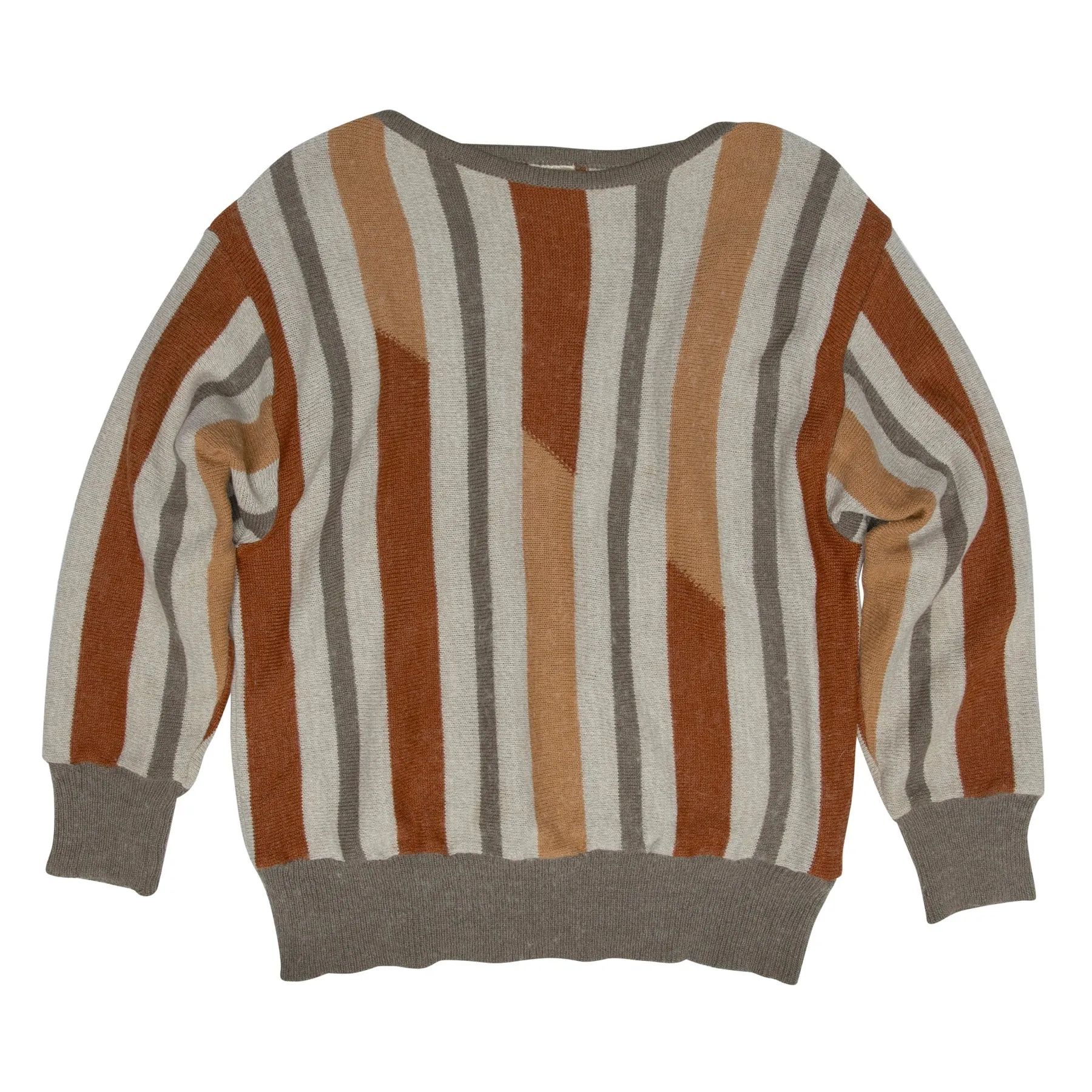 Bauhaus Intarsia Alpaca Yarn Saddle Shoulder Pullover