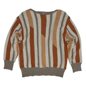 Bauhaus Intarsia Alpaca Yarn Saddle Shoulder Pullover