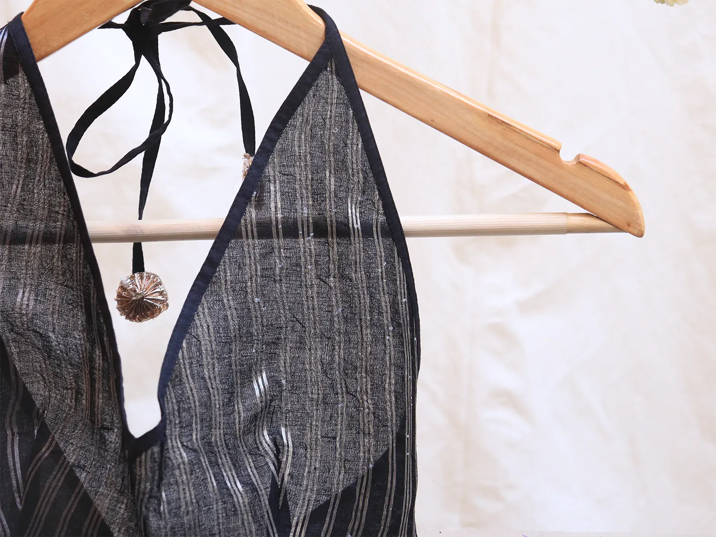 Black, organza, woven blouse