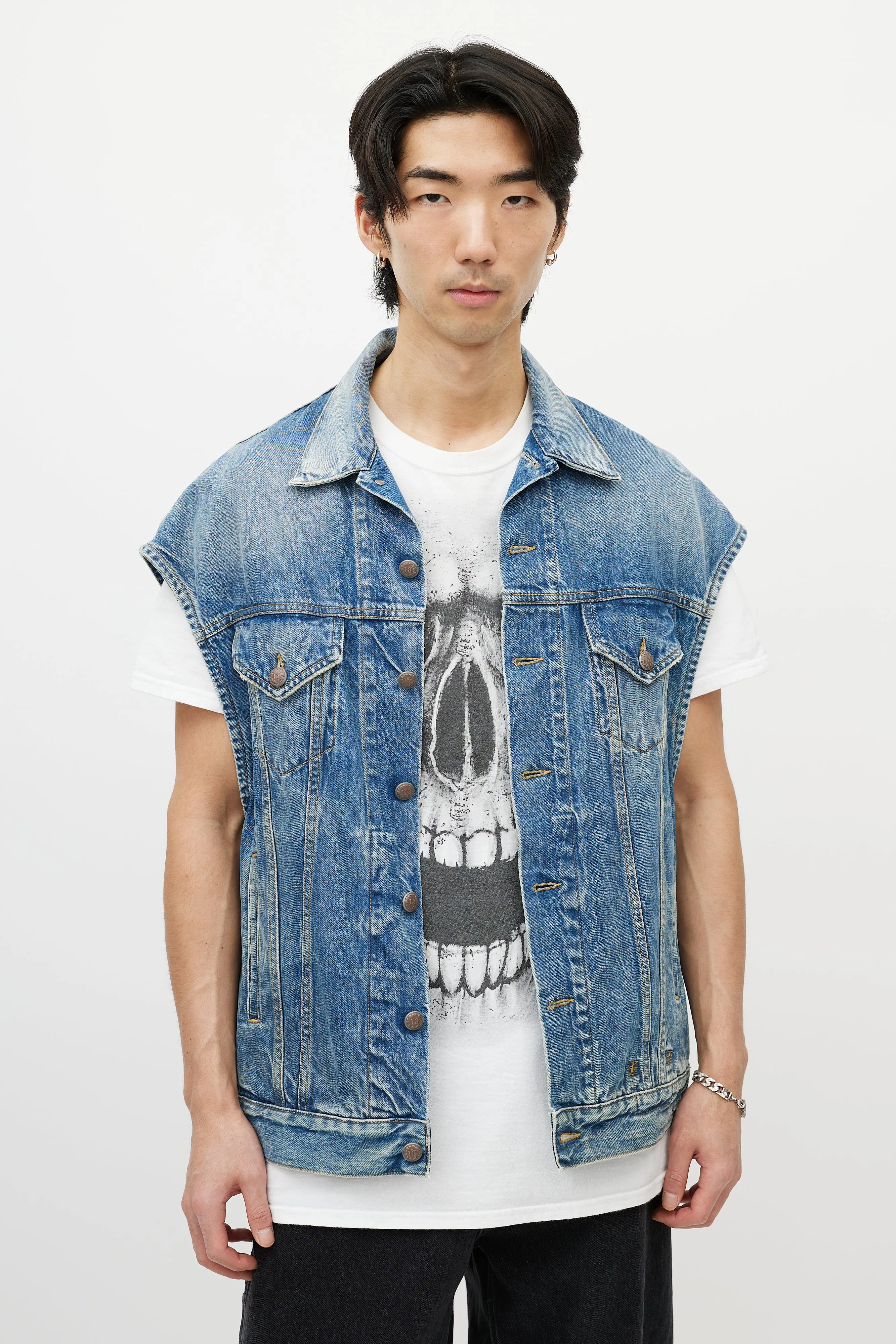 Blue Oversized Denim Vest