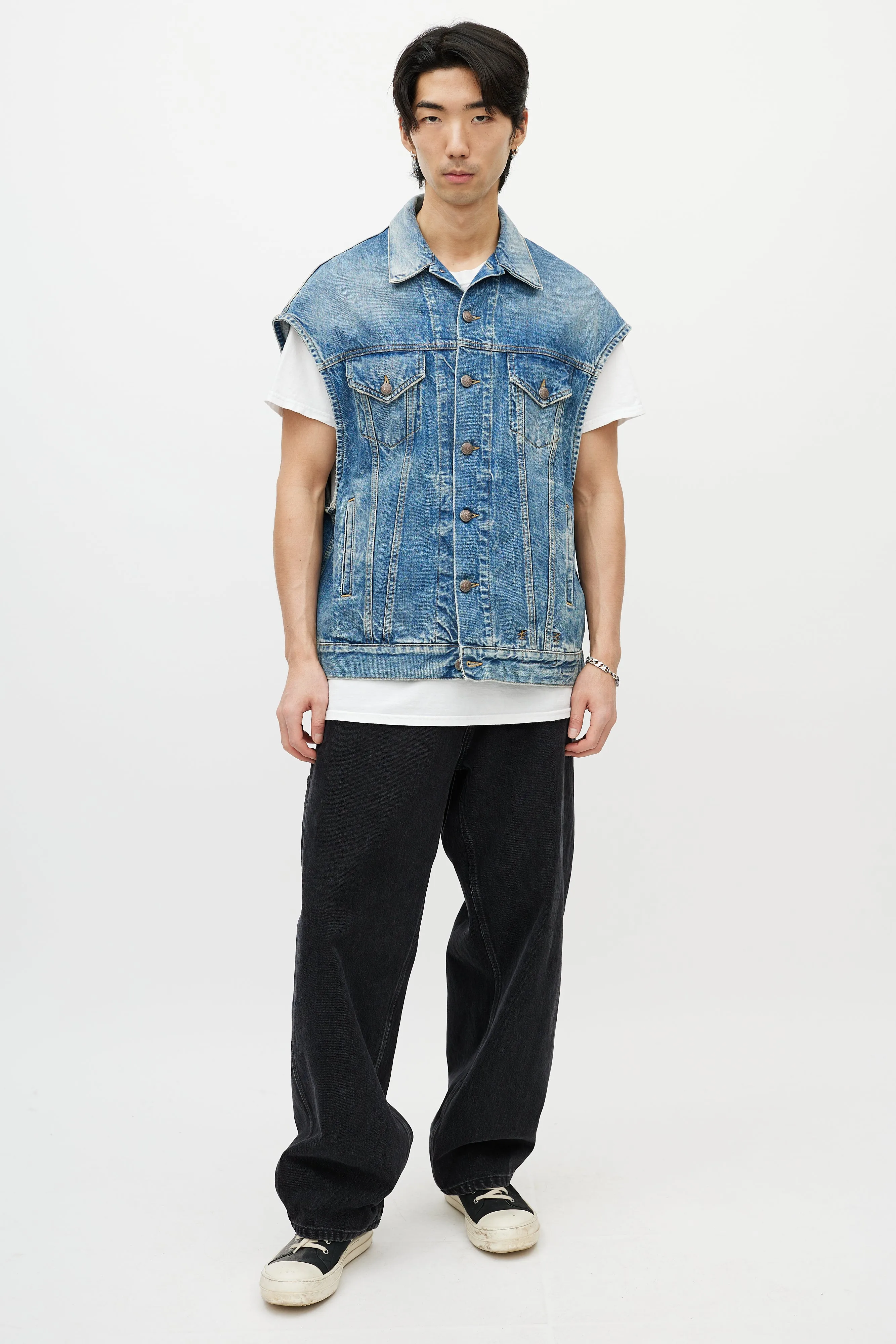 Blue Oversized Denim Vest