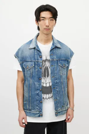 Blue Oversized Denim Vest
