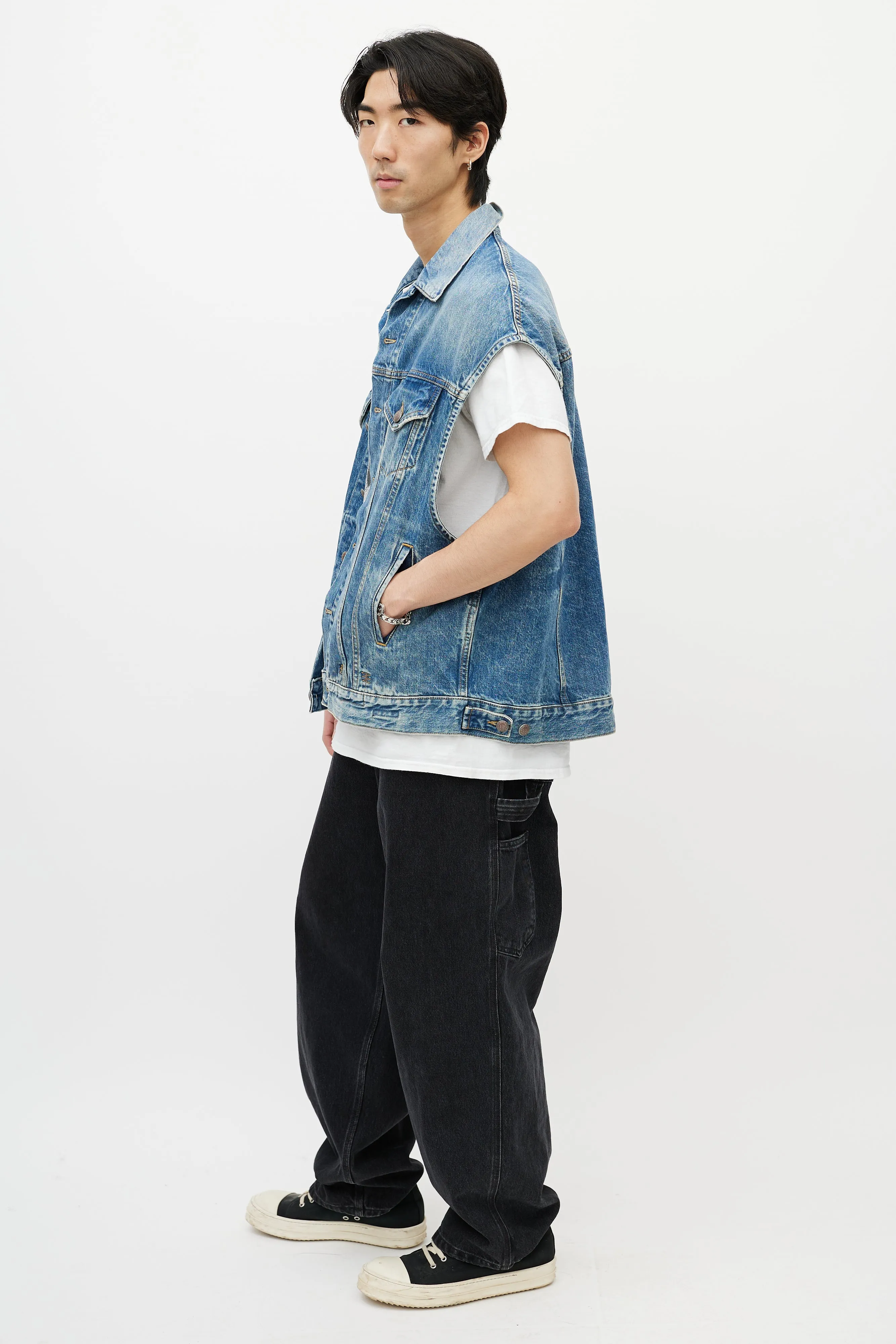 Blue Oversized Denim Vest