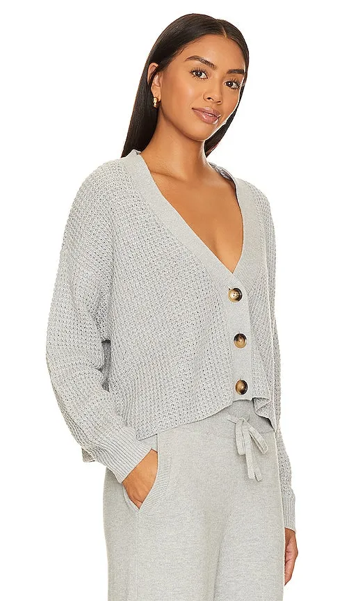 eberjey Recycled Sweater Cropped Cardigan in Grey