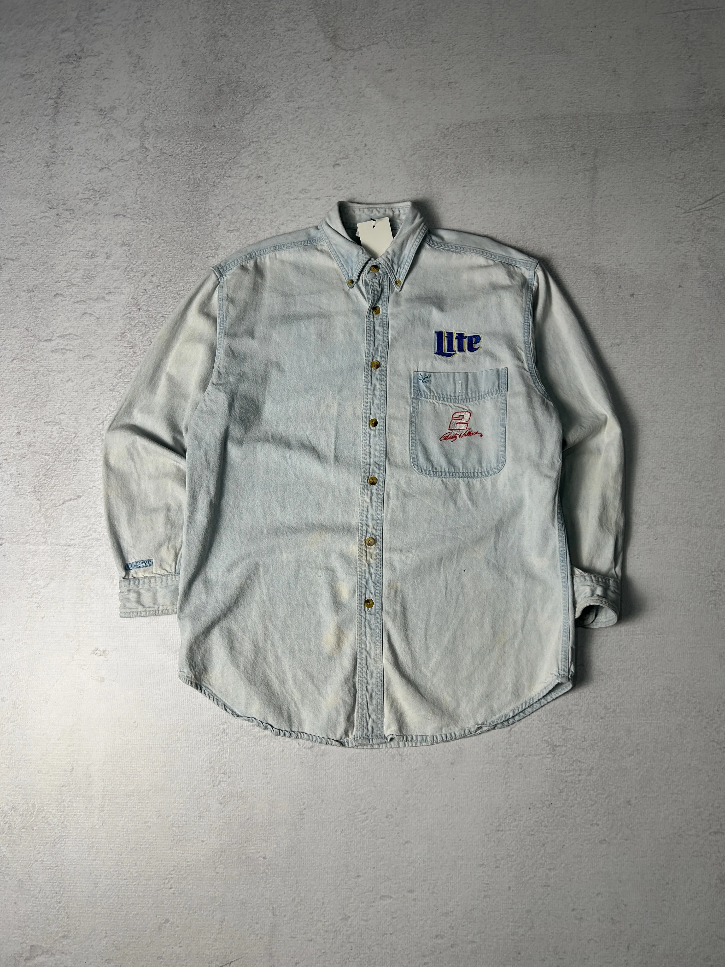 Vintage 90s Nascar Rusty Wallace Button Up Shirt - Men's Medium