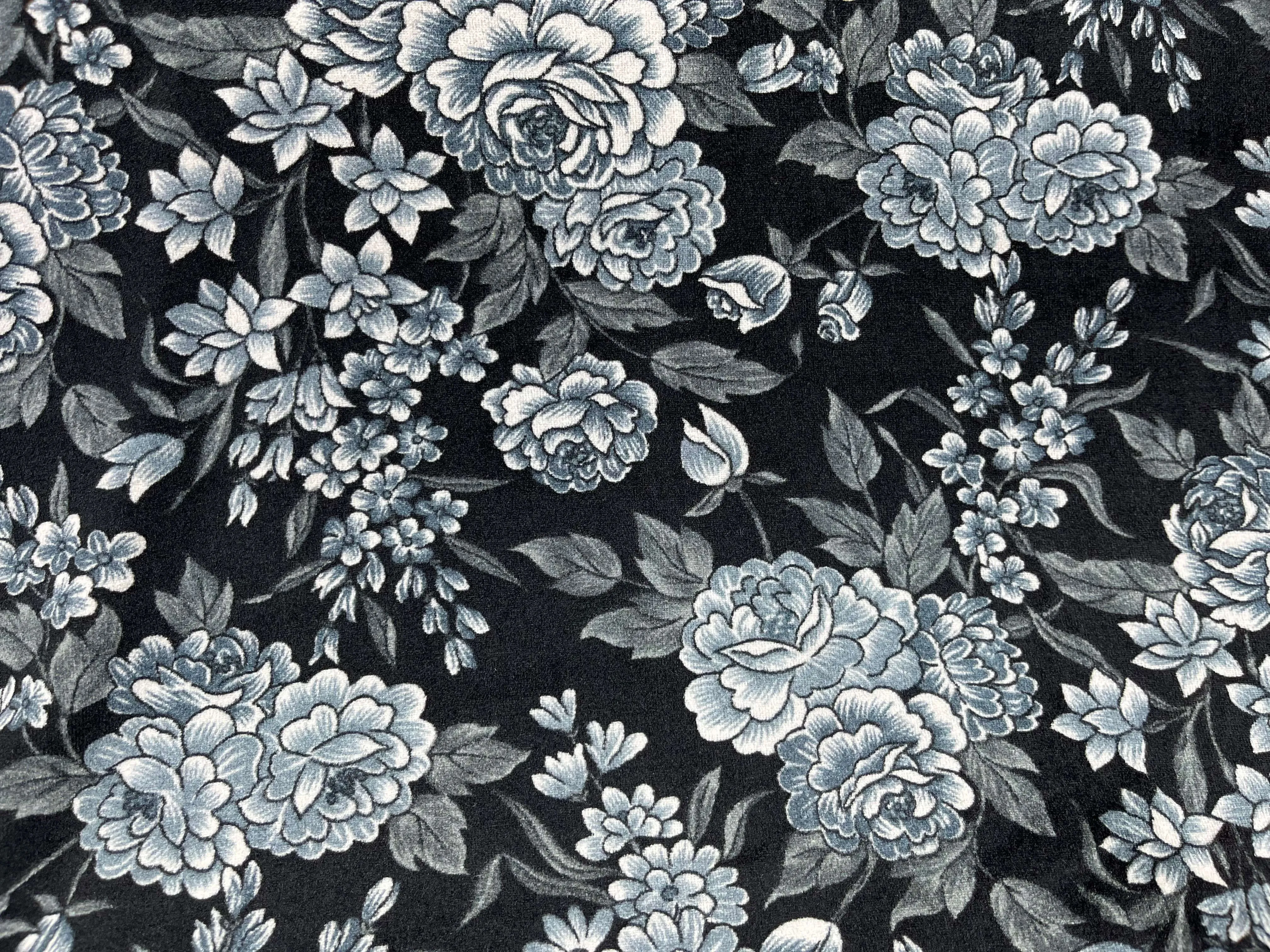 Vintage Flower - Printed Velvet Fabric